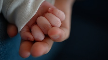 Große Hand umfasst Babyhand | Bild: dpa-Bildfunk/Sebastian Gollnow