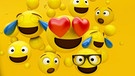 Mehrere Emojis in dreidimensionaler Darstellung auf einem Smartphone Screen | Bild: colourbox.com