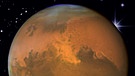 Collage des Planeten Mars vor dem Sternenhimmel | Bild: NASA, colourbox.com