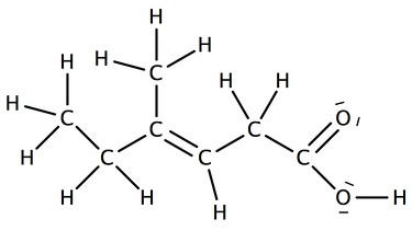 Formel (3E)-4-Methylhex-3-ensäure | Bild: Christopher Müller