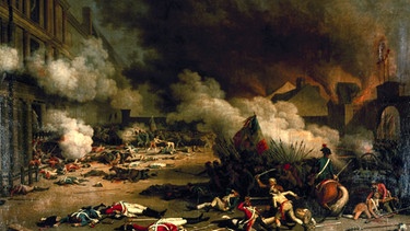 Am 10. August 1792 stürmen bewaffnete Sansculotten die Tuilerien; der König und seine Familie suchen Schutz in der Versammlung. | Bild: picture-alliance/dpa