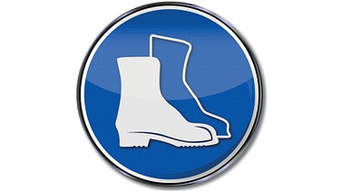 Arbeitsschutz-Symbol: Sicherheitsschuhe tragen! | Bild: colourbox.com
