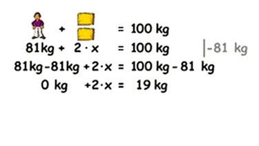 Auf beiden Seiten der Gleichung werden 81 kg subtrahiert. | Bild: BR