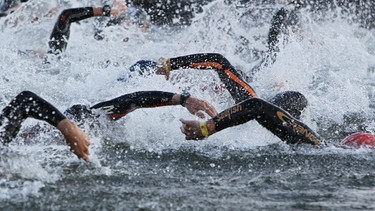 Triathlon Schwimmer | Bild: picture-alliance/dpa