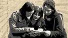 Illustration: drei junge Frauen über ein Buch gebeugt | Bild: BR