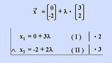 Parameterform in zwei Gleichungen aufgespalten  | Bild: BR
