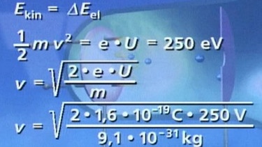 Berechnung der Geschwindigkeit der Elektronen | Bild: BR