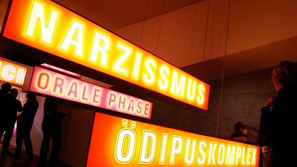 Leuchttafeln in der Psychoanalyse-Ausstellung im Jahr 2006 in Berlin, anlässlich des 150. Geburtstages von Sigmund Freud | Bild: picture-alliance/dpa