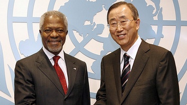 Ehemaliger und aktueller Generalsekretär: Kofi Annan (links) und Ban Ki-moon (rechts) | Bild: picture-alliance/dpa