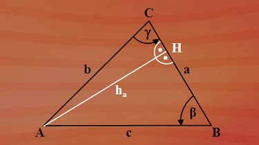 Ein allgemeines Dreieck mit eingezeichneter Höhe c | Bild: BR