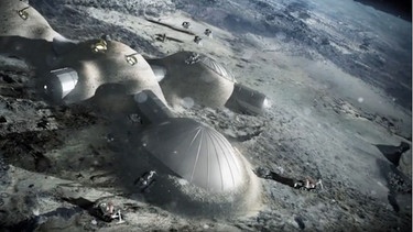 Moonville - Eine Siedlung auf dem Mond (Künstlerische Darstellung) | Bild: ESA
