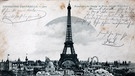 Der Eiffelturm auf einer Postkarte um 1900. Gustave Eiffel revolutionierte mit dem Eiffelturm die Architektur: Wie die "eiserne Dame" nach einem aufwändigen Bau zum Wahrzeichen von Paris wurde, erfahrt ihr hier. | Bild: picture-alliance/dpa