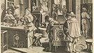 Uhrmacherwerkstatt (Die Erfindung der Räderuhr), um 1591 | Bild: Germanisches Nationalmuseum, Nürnberg