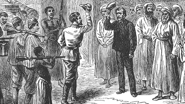 Treffen von Stanley und Livingstone | Bild: Philippe Kurlapski / Hachette 1876