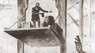 Elisha Graves Otis präsentiert auf der Weltausstellung 1854 in New York seine Erfindung: eine automatische Notfallbremse für Aufzüge. | Bild: picture-alliance/dpa/Everett Collection