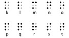 Brailleschrift oder auch Blindenschrift: Louis Braille hat die Punktschrift für Blinde erfunden. Das sind die Buchstaben K bis T. | Bild: BR