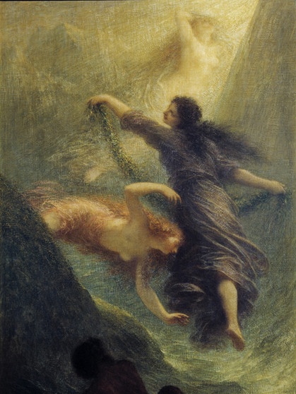 "Die erste Szene aus Das Rheingold" - Gemälde, 1888, von Henri Fantin-Latour (1836-1904). Öl auf Leinwand. | Bild: picture-alliance / akg
