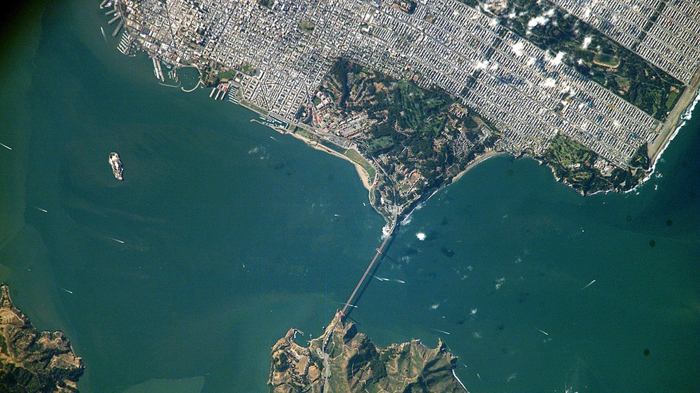 Die Golden Gate Bridge aus der Vogelperspektive | Bild: picture-alliance/dpa