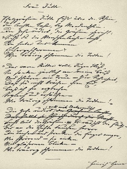 Handschrift des Dichters Heinrich Heine | Bild: picture-alliance/akg-images