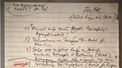 Handschrift: "Schabowski-Zettel" im Haus der Geschichte in Bonn | Bild: picture-alliance/dpa