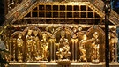 Der Dreikönigenschrein (auch Dreikönigsschrein) im Kölner Dom, in dem die Gebeine der Heiligen Drei Könige ruhen sollen. | Bild: picture-alliance/dpa/Oliver Berg