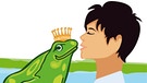 Illustration einer Frau, die den Froschkönig küsst. | Bild: dpa-Bildfunk