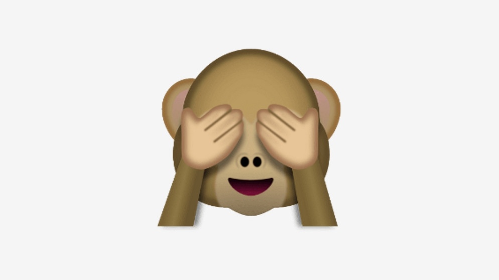 Emoji mit dem Namen See-no-evil Monkey | Bild: BR