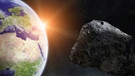 Asteroid in der Nähe der Erde (Illustration): Am 21. März 2021 fliegt der Asteroid 2001 FO32 an der Erde vorbei - in fünffacher Monddistanz. | Bild: colourbox.com