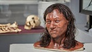 Das Natural History Museum hat das Gesicht vom „Cheddar Man“ erworben. Der Cheddar-Mann lebte vor etwa 10.000 Jahren und ist das älteste fast vollständige Skelett unserer Spezies, des Homo sapiens, das jemals in Großbritannien gefunden wurde.  | Bild: picture alliance / Photoshot | -