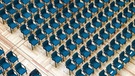 Coronavirus-Schutzmaßnahmen - leere Stuhlreihen durch Absagen von Messen und anderen Großveranstaltungen | Bild: picture alliance/dpa/Zentralbild