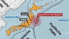 Karte zum Epizentrum des Erdbebens 2011 vor Japan | Bild: BR