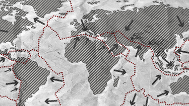 Karte der Erde mit der Darstellung der Kontinentalplatten und ihrer Drift | Bild: BR