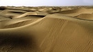 Sandwüste - die Wüstenform in der Wüste Taklamakan. Die Landschaften der Wüste der Erde sind weltweit unterschiedlich. Milliarden von Sandkörnern, Dünen, Schotterebenen, Felsgebirge, Salzseen und auch Eisflächen prägen die trockensten Gebiete der Welt. | Bild: picture-alliance/dpa