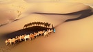 Die Binnenwüste Alashan in der Mongolei. Wie entstehen Wüsten? Welche Wüsten gibt es weltweit? Und warum dehnen sich die Wüsten der Erde aus? Wüsten sind ein faszinierender Lebensraum für eine besondere Tier- und Pflanzenwelt. Hier erfahrt ihr spannende Fakten über die trockensten Gebiete der Welt. | Bild: picture alliance/CFOTO