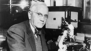 Alexander Fleming vor einem Mikroskop | Bild: picture-alliance/dpa