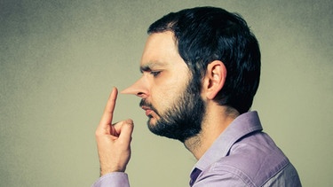 Ein Mann mit langer Nase. Den Ig-Nobelpreis 2016 im Bereich Psychologie erhielten Forscher, die untersuchten, wie oft Lügner durchschnittlich lügen. | Bild: colourbox.com
