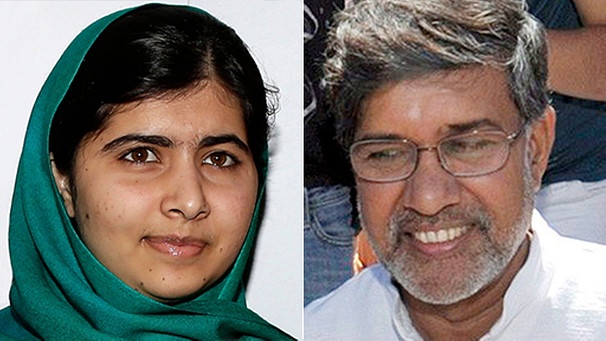 Malala Yousafzai und Kailash Satyarthi | Bild: dpa-Bildfunk