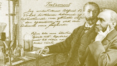symbolische Darstellung des Testaments von Alfred Nobel, das den Nobelpreis begründete | Bild: BR/Angela Smets; picture-alliance/dpa