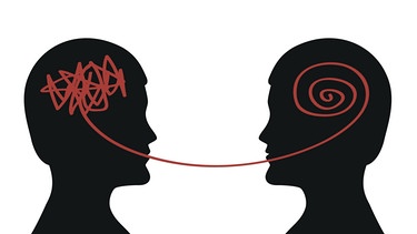Illustration: Zwei Köpfe sind mit einem roten Faden verbunden | Bild: colourbox.com