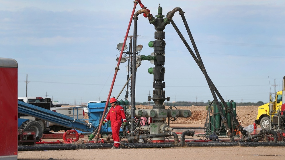 Erdgas-Bohrung in Midland, Texas. | Bild: picture alliance/AP Images | Steve Gonzales