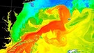 Darstellung der Temperaturunterschiede des Golfstroms im Atlantik | Bild: picture-alliance/dpa