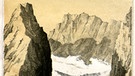 Blick auf den Blaueisgletscher am Hochkalter im Jahr 1875. | Bild: www.bayerische-gletscher.de