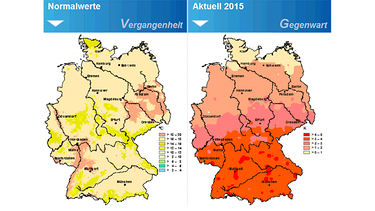 Der Deutsche Wetterdienst DWD bietet im Deutschen Klimaatlas die Möglichkeit, die Wetterdaten beliebiger Zeiträume direkt miteinander zu vergleichen. | Bild: DWD