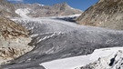 Abdeckung der Eishöhlen am Ende der Gletscherzunge des Rhonegletschers im Sommer 2018  | Bild: picture alliance/KEYSTONE