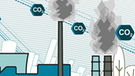 Infografik: Der natürliche Treibhauseffekt wird durch Industriealisierung, Abgase und Verbrennung fossiler Brennstoffe enorm verstärkt, da Stoffe wie Kohlendioxid und Methan, die die langwellige Strahlung reflektieren, in der Erdatmosphäre stark zunehmen. | Bild: BR/Henrik Ullmann