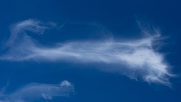 Das Wetter- und Wolken-Phänomen der Cirrus-Wolke. Es gibt verschiedene Arten von Wolken. Sonnenschein, Regen oder Gewitter: Wolken haben einen Einfluss auf das Wetter. Es gibt zehn Wolkengattungen und vier Wolkenfamilien. Auch Winde können die Wolkenbildung beeinflussen. Zudem wird untersucht, welchen Einfluss Wolken auf das Klima haben. | Bild: picture-alliance/dpa