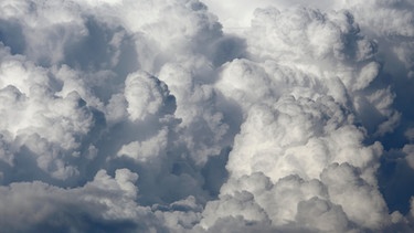 Eine Gewitterwolke ist oft blumenkohlförmit, verspricht aber unter Umständen Blitz und Donner. Sie verheißt ein Gewitter.  | Bild: picture alliance / imageBROKER | Guenther Schwermer
