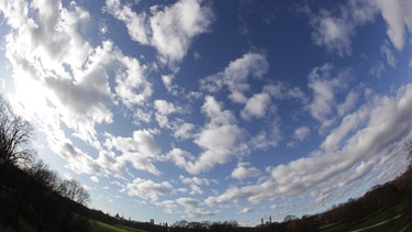 Wolken über Englischem Garten in München. Sonnenschein, Regen oder Gewitter: Wolken haben einen Einfluss auf das Wetter. Es gibt zehn Wolkengattungen und vier Wolkenfamilien. Auch Winde können die Wolkenbildung beeinflussen. Zudem wird untersucht, welchen Einfluss Wolken auf das Klima haben. | Bild: picture-alliance/dpa