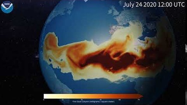 Dust from Africa, July 21 - 28, 2020 | Bild: NOAA SOS (via YouTube)