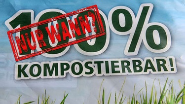 Ausschnitt einer kompostierbaren Plastiktüte aus Biokunststoff | Bild: picture-alliance/ZB; BR